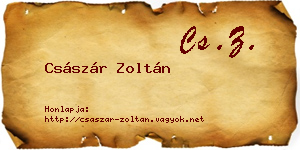 Császár Zoltán névjegykártya