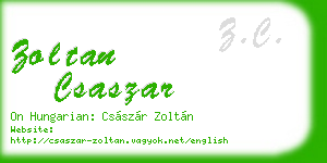 zoltan csaszar business card